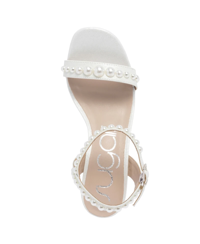 Sugar Women's Vallentina Pearl Block Heel Dress Sandals