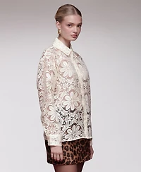 Avec Les Filles Women's Button-Down Top