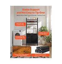 Slickblue Laundry Hamper with 4 Tiers, 2 Compartments, Shelves, and Hooks