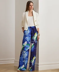Lauren Ralph Petite Abstract Print Wide-Leg Pants