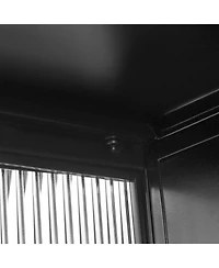 Casainc 27.56" Two-Door Wall Cabinet with Glass Doors and Three-Tier Storage for Entryway, Living Room, or Bathroom