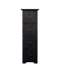 Casainc 72" 4-Tier Corner Kitchen Pantry Cabinet with 8 Doors and Shelves, Tall Storage for Living & Kitchen Spaces