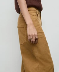 Mango Women's Wide-Leg Corduroy Jeans