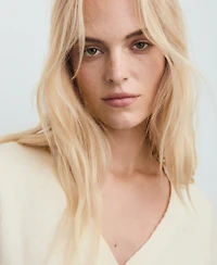 Mango Women's V-Neck Wool-Blend Cardigan