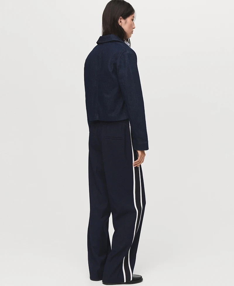 Mango Women's Contrast Stripe Straight Pants