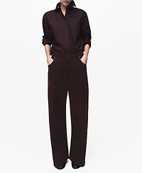 Mango Women's Wide-Leg Corduroy Jeans