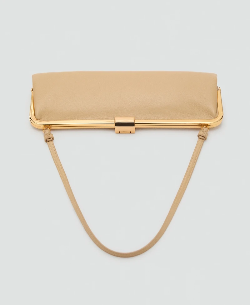 Mango Women's Metallic Clutch Handbag