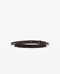 Mango Women's Metallic Detail Leather Belt