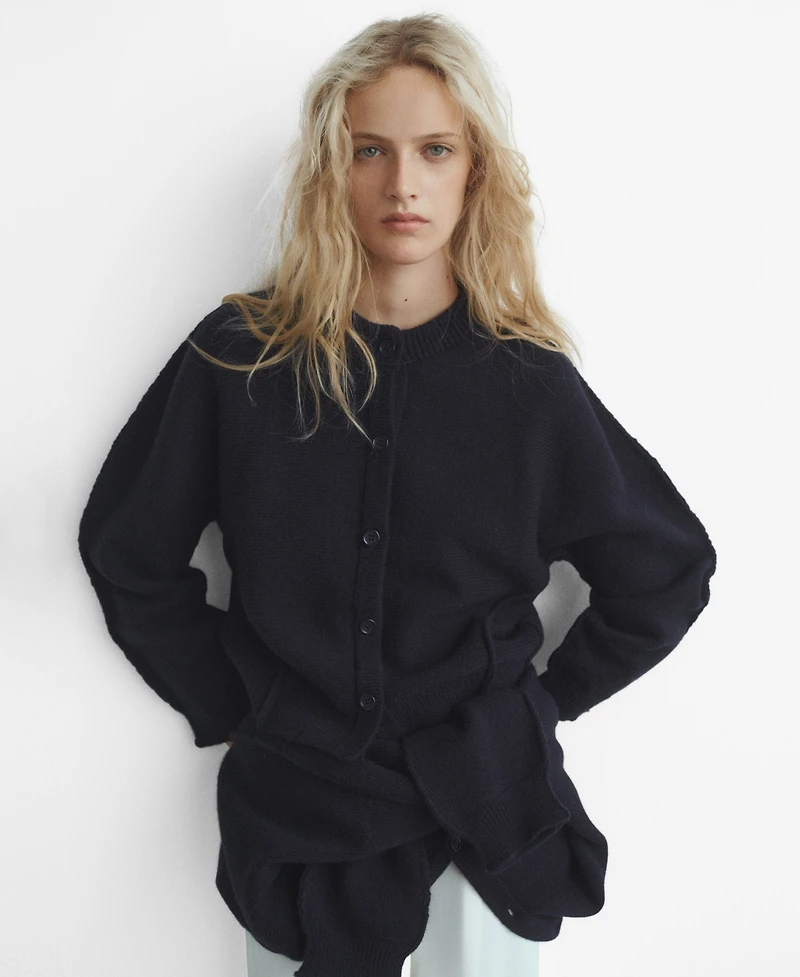 Mango Women's Buttons Straight-Fit Cardigan