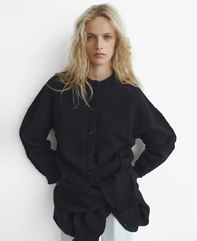 Mango Women's Buttons Straight-Fit Cardigan