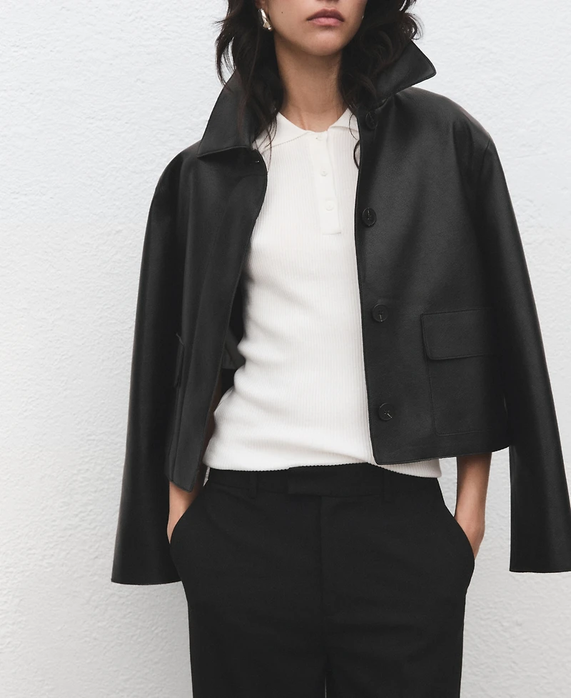 Mango Women's Mid-Rise Cropped Straight-Leg Pants