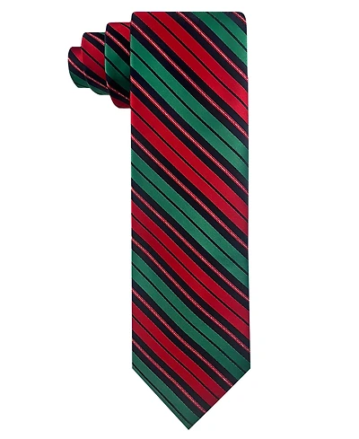 Hallmark Holiday Traditions Men's Candy Cane Pattern Slim Tie