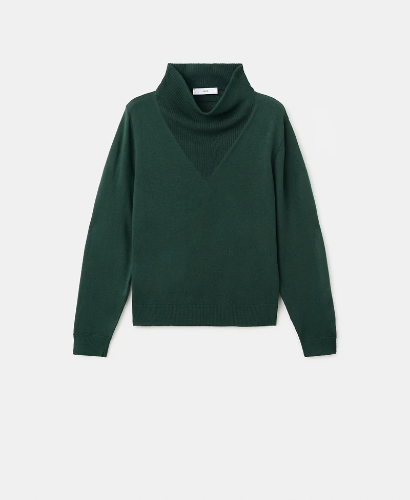 Mango Women's Draped Neck Knitted Sweater