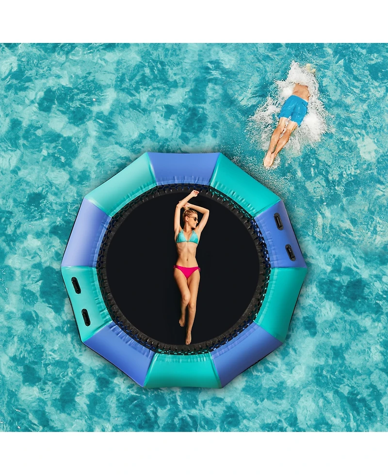 Skonyon 10 Feet Inflatable Splash Padded Water Bouncer Trampoline