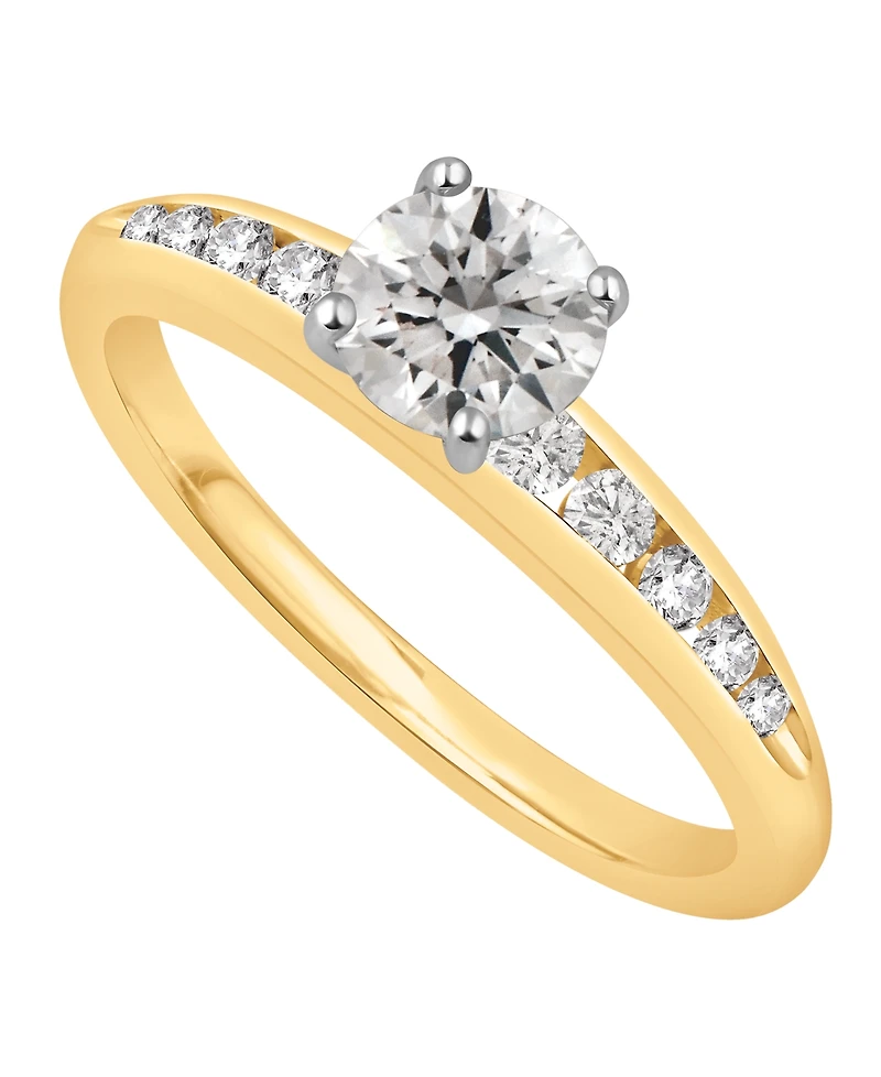 Gia Certified Diamonds Diamond Solitaire Plus Engagement Ring (1 ct. t.w.) in 14k Two-Tone Gold