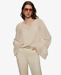 Sanctuary Women's Ruffled Long-Sleeve Blouse