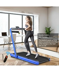 Skonyon 4.75HP 2 1 Folding Treadmill with Remote App Control