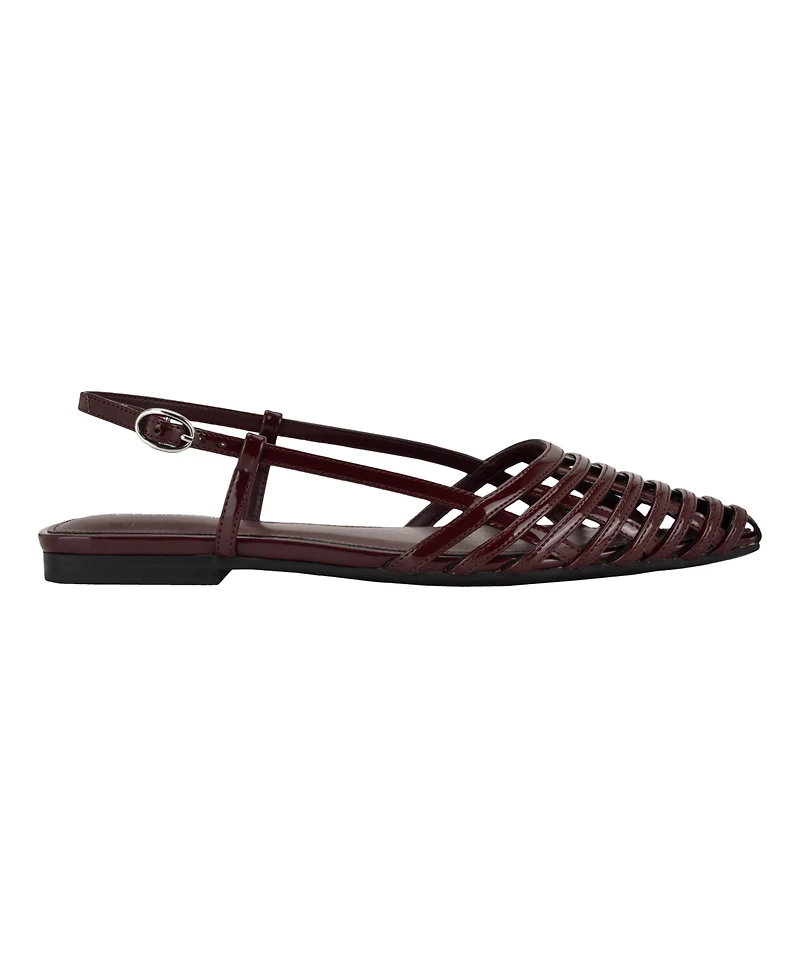 Calvin Klein Women's Glessia Woven Pointed Toe Slingback Flats