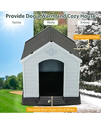 Sugift Dog House for Small Dogs Waterproof Plastic with Elevated Floor