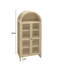 Casainc 70.28" Tall Arched Kitchen Pantry with Adjustable Shelves, Farmhouse Storage Cabinet for Kitchen and Dining Room