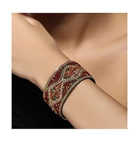 Women's The Moziac-Swirl Statement Bracelet - Forest Green & Wine Red