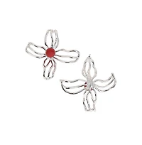 Women's The Arachnid-Flora Statement Earrings - Metallic Silver