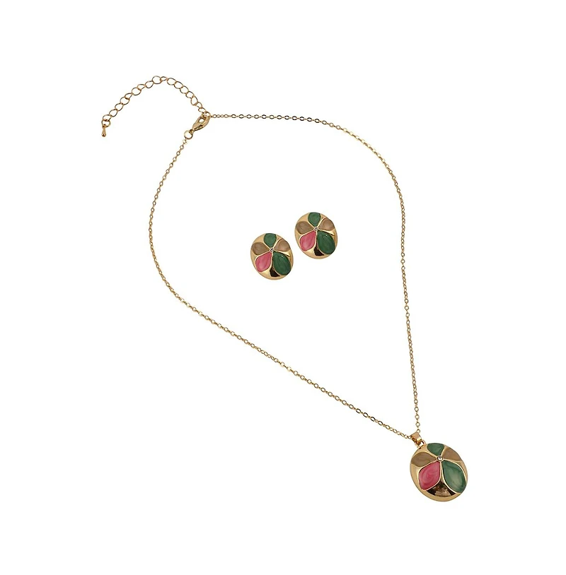 Women's The Enamel-Holly Jewellery Set - California Gold