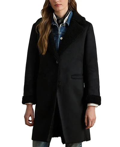 Lauren Ralph Women's Lapel Collar Shearling Jacket