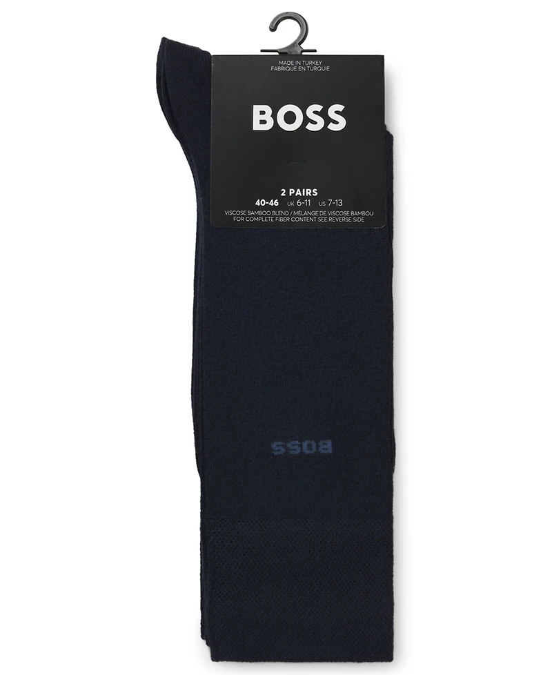 Hugo Boss Men's 2-Pack Regular Length Solid Socks