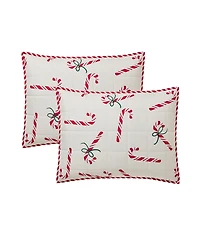 Hallmark Bedding Candy Canes Holiday 3-Pc. Quilt Set