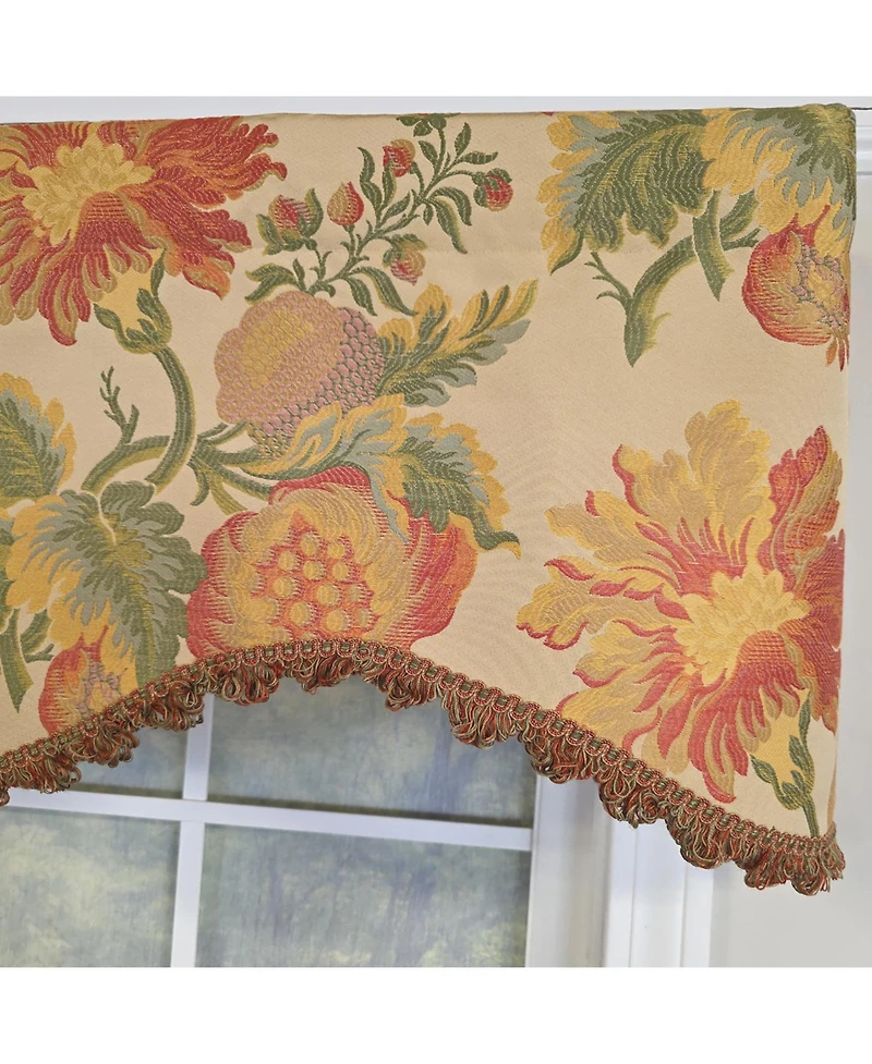 Rlf Home 100% Cotton Sublime Cornice Fully lined Windows Rod Pocket Valance 50" x 17" Orange