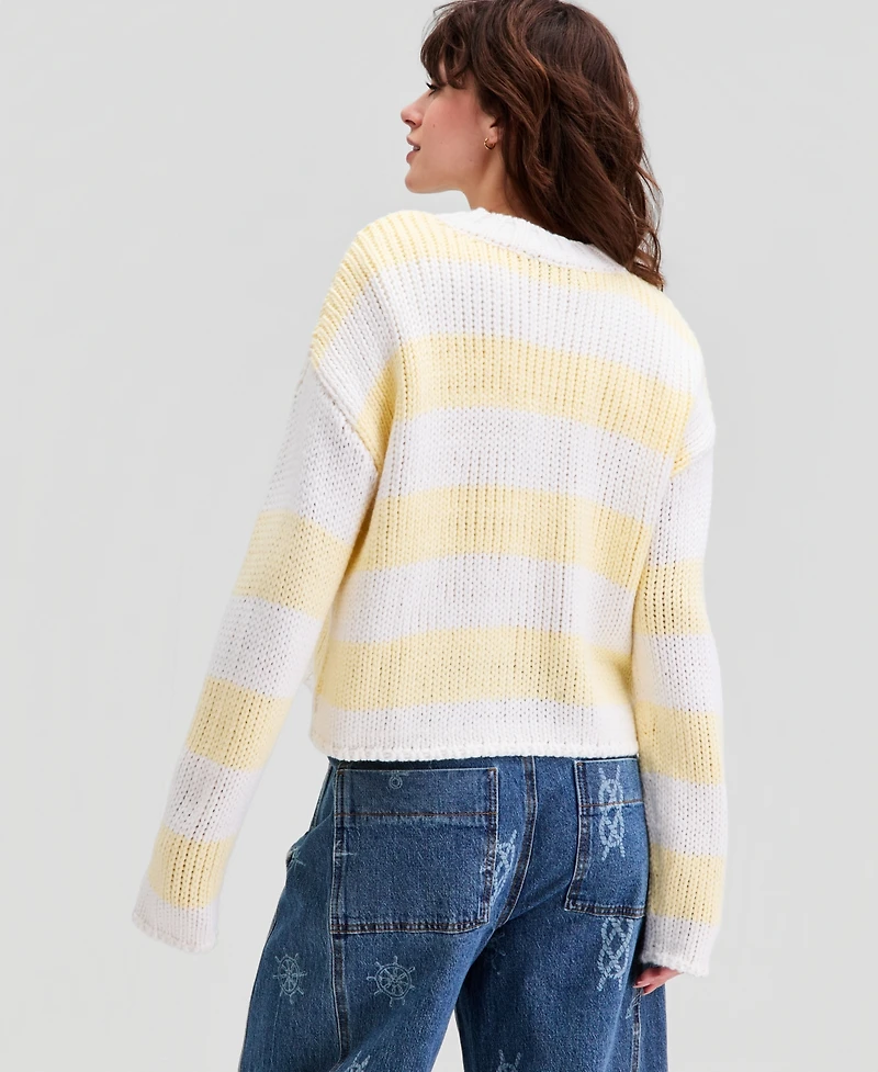 And Now This Petite Striped Crewneck Pull-On Sweater, Macy's Exclusive