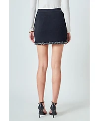 endless rose Women's Jewel Trim Knit mini Skirt