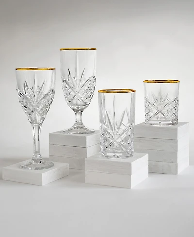 Godinger Dublin Gold Goblets, Set of 4