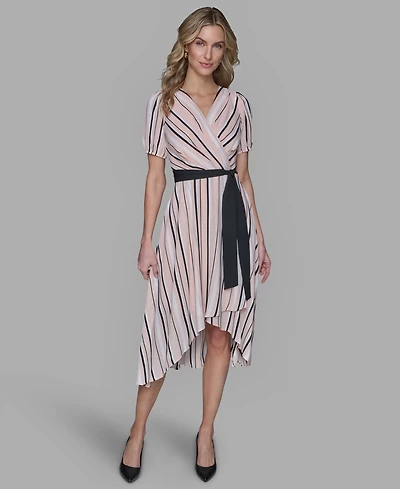 Karl Lagerfeld Paris Women's V-Neck Midi Dress