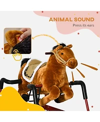 Qaba Kids Spring Rocking Horse, Ride on Horse for Toddlers, Age 5-12 Years