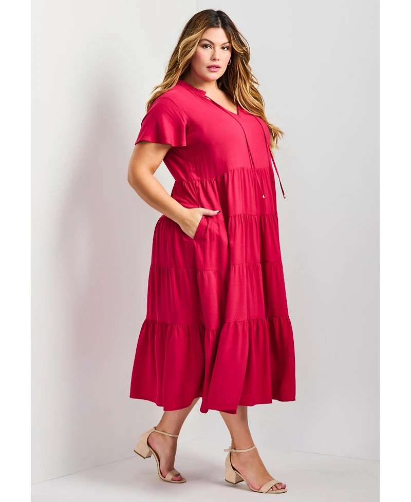 Avenue Women's Plus Lani Tiered Dress