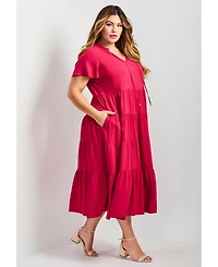 Avenue Women's Plus Lani Tiered Dress