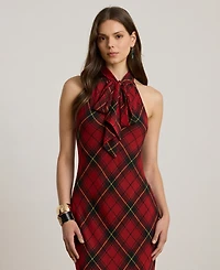Lauren Ralph Women's Plaid Tiered Maxi Dress