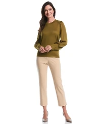 Rafaella Petite Metallic Puff Long Sleeve Top