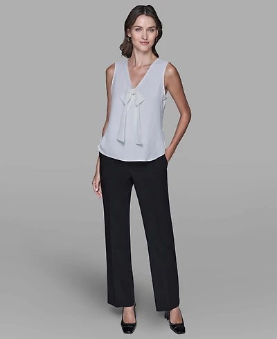 Karl Lagerfeld Paris Women's Sleeveless Bow Detail Top