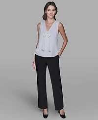 Karl Lagerfeld Paris Women's Sleeveless Bow Detail Top