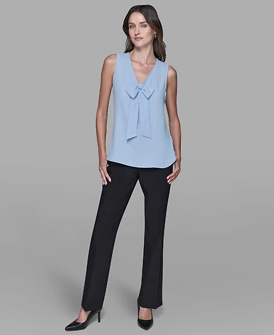 Karl Lagerfeld Paris Women's Sleeveless Bow Detail Top