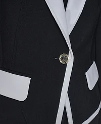 Karl Lagerfeld Paris Women's Contrast Cropped Lapel Collar Jacket