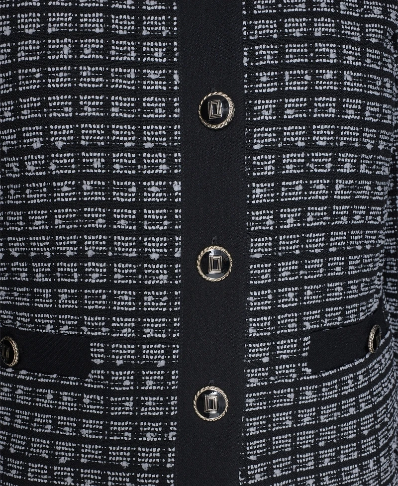 Karl Lagerfeld Paris Women's Cropped Long-Sleeve Tweed Jacket