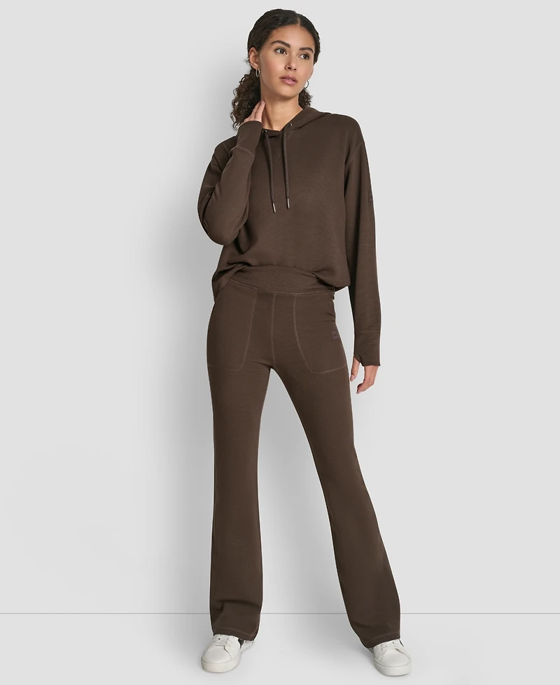 Dkny Women's Thermal High Waist Flare Pants
