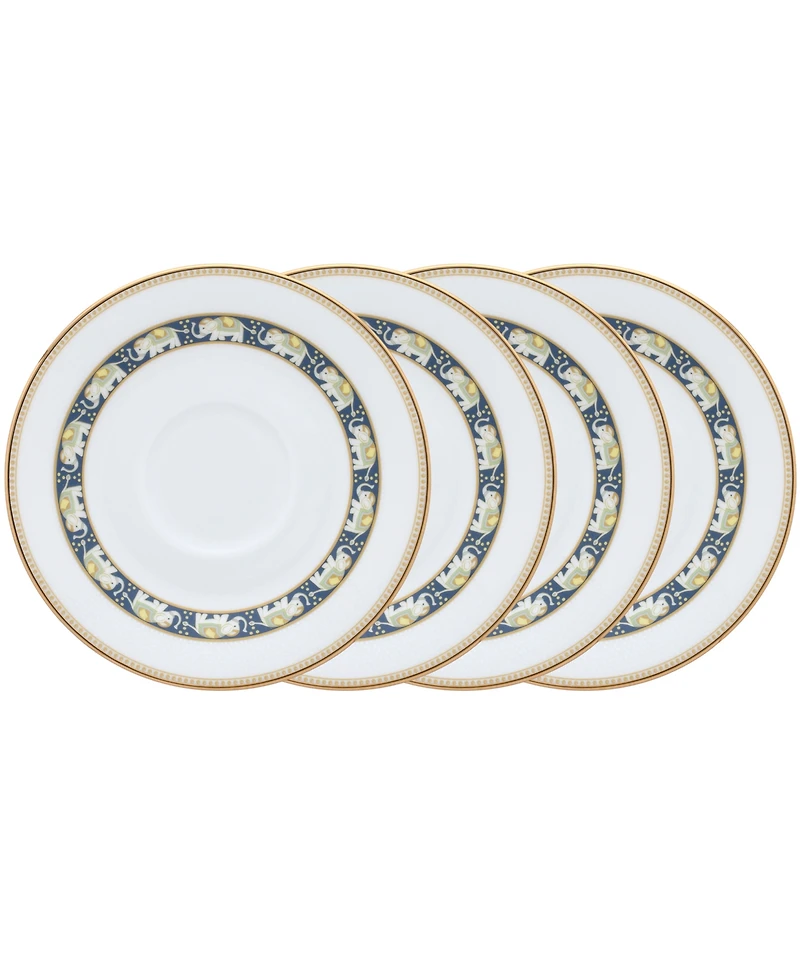 Noritake Tusker Garden Saucers, Set of 4