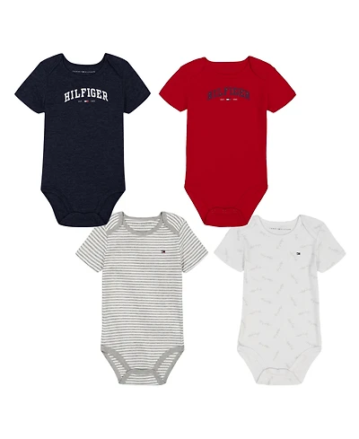 Tommy Hilfiger Baby Boy Bodysuits, 4-Pack