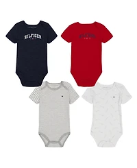 Tommy Hilfiger Baby Boy Bodysuits, 4-Pack