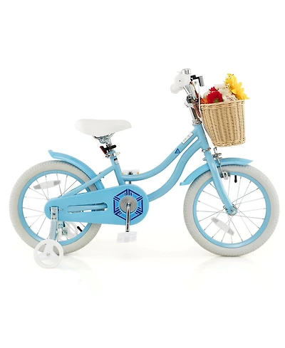 Sugift 16-Inch Kids Bike with Training Wheels and Adjustable Handlebar Seat